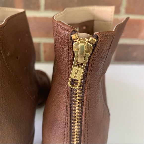 Journee Collection Womens Brown leather block heel Ankle Boots Shoes US 8 M - Picture 7 of 11